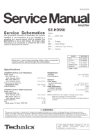 Technics - SEHD-550 - Service manual 